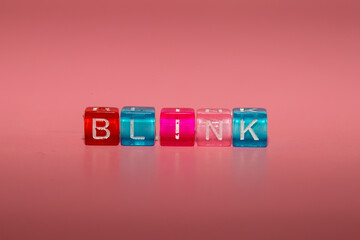 the word "blink" made up of cubes