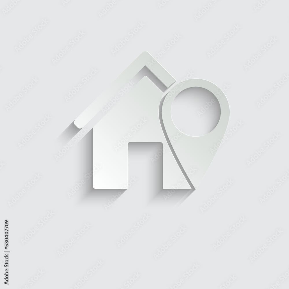 Poster house point icon vector, home and map pointer