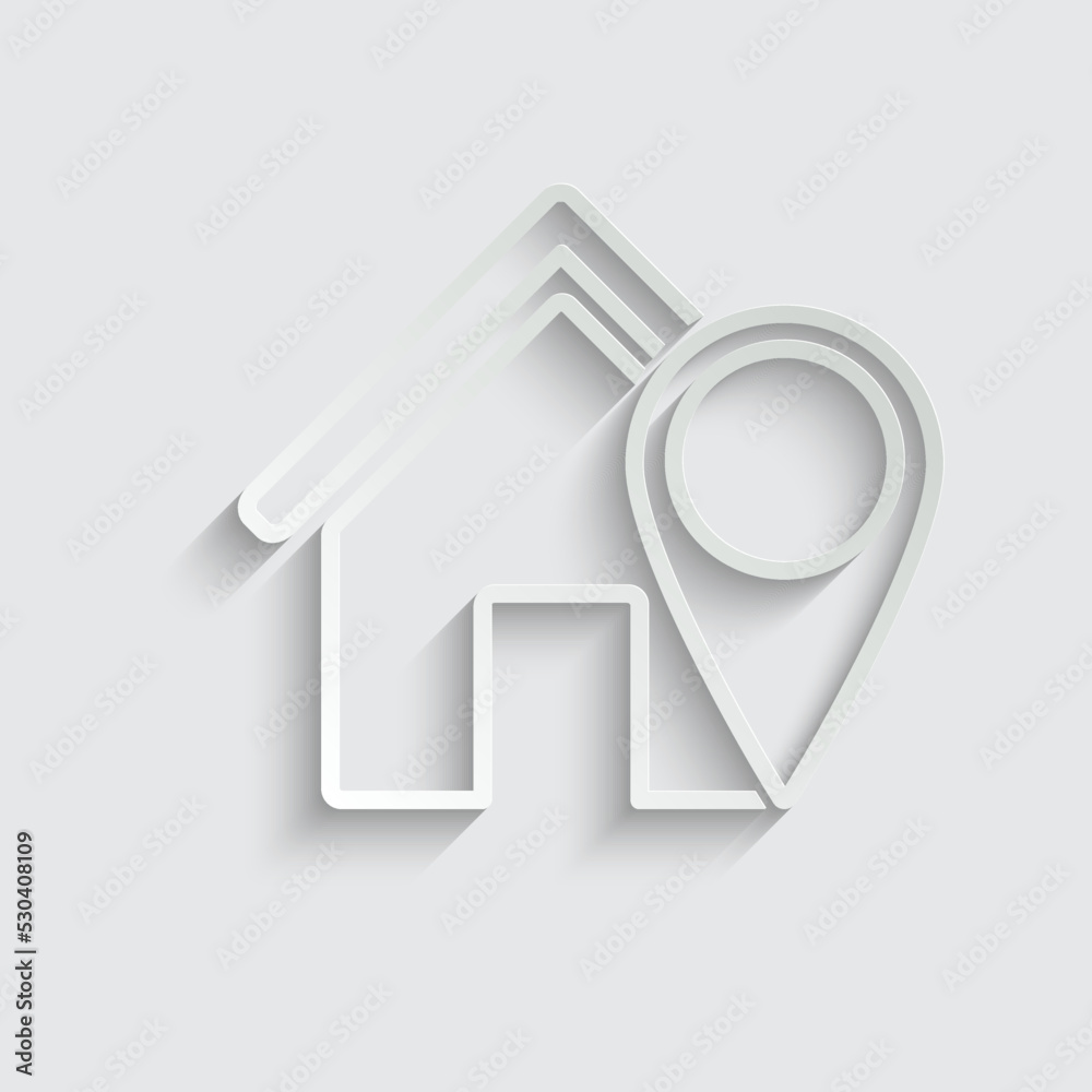 Poster house point icon vector, home and map pointer