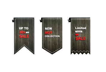 Sale tag 30 percent off, new hot collection, limited offer.sale label badge 3d rendering