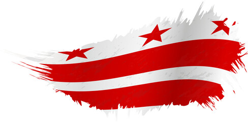 Flag of District of Columbia in grunge style with waving effect.