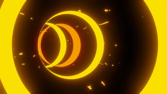 Loop animation seamless abstract yellow circle endless