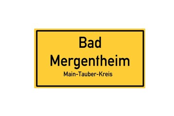 Isolated German city limit sign of Bad Mergentheim located in Baden-W�rttemberg