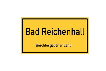 Isolated German city limit sign of Bad Reichenhall located in Bayern