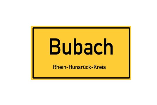 Isolated German city limit sign of Bubach located in Rheinland-Pfalz