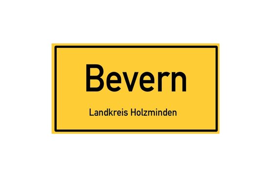 Isolated German city limit sign of Bevern located in Niedersachsen