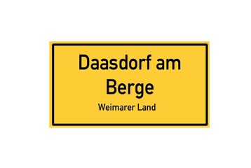 Isolated German city limit sign of Daasdorf am Berge located in Th�ringen