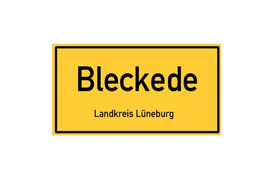 Isolated German city limit sign of Bleckede located in Niedersachsen