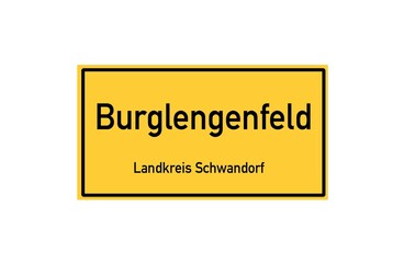 Isolated German city limit sign of Burglengenfeld located in Bayern