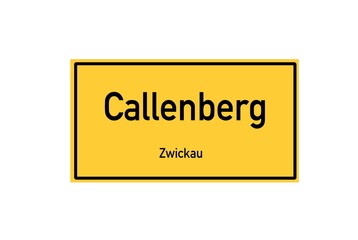 Isolated German city limit sign of Callenberg located in Sachsen