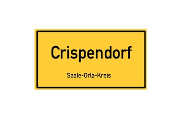 Isolated German city limit sign of Crispendorf located in Th�ringen