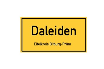 Isolated German city limit sign of Daleiden located in Rheinland-Pfalz