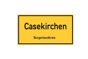 Isolated German city limit sign of Casekirchen located in Sachsen-Anhalt