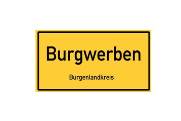 Isolated German city limit sign of Burgwerben located in Sachsen-Anhalt