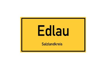 Isolated German city limit sign of Edlau located in Sachsen-Anhalt