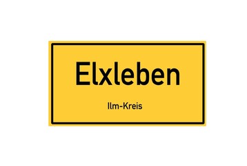 Isolated German city limit sign of Elxleben located in Th�ringen