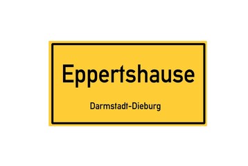Isolated German city limit sign of Eppertshausen located in Hessen