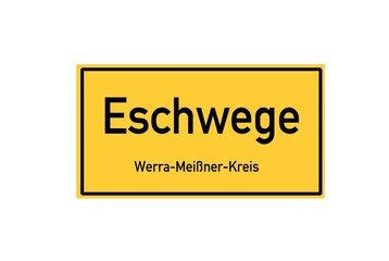 Isolated German city limit sign of Eschwege located in Hessen