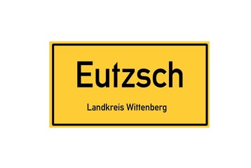 Isolated German city limit sign of Eutzsch located in Sachsen-Anhalt