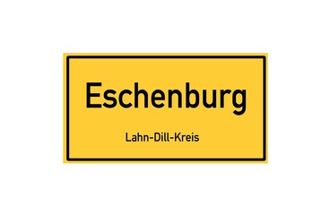 Isolated German city limit sign of Eschenburg located in Hessen