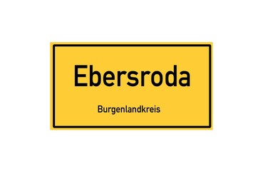 Isolated German city limit sign of Ebersroda located in Sachsen-Anhalt