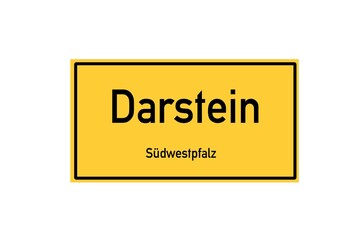 Isolated German city limit sign of Darstein located in Rheinland-Pfalz
