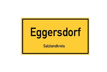 Isolated German city limit sign of Eggersdorf located in Sachsen-Anhalt