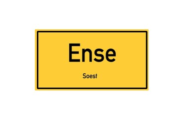 Isolated German city limit sign of Ense located in Nordrhein-Westfalen