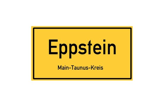 Isolated German city limit sign of Eppstein located in Hessen