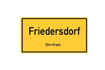 Isolated German city limit sign of Friedersdorf located in Th�ringen