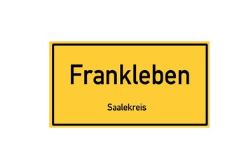 Isolated German city limit sign of Frankleben located in Sachsen-Anhalt