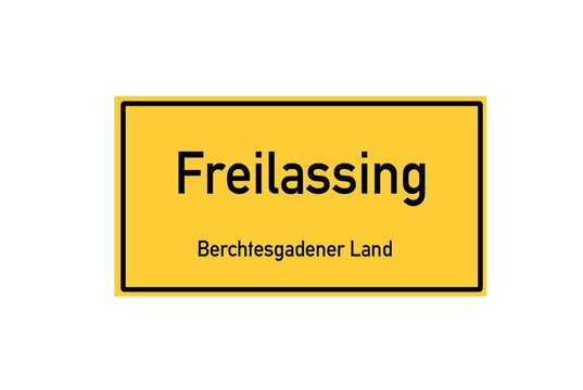 Isolated German city limit sign of Freilassing located in Bayern