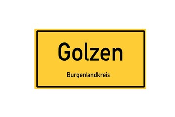 Isolated German city limit sign of Golzen located in Sachsen-Anhalt