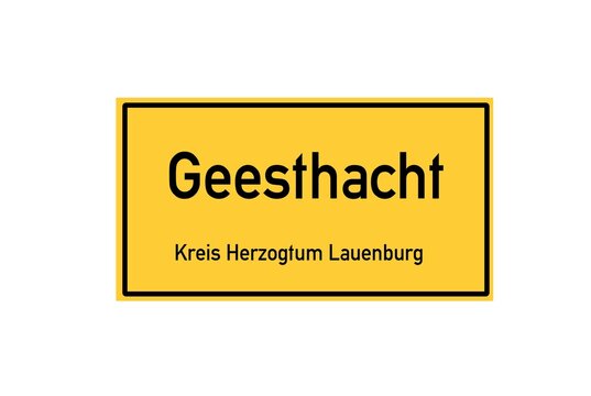 Isolated German city limit sign of Geesthacht located in Schleswig-Holstein