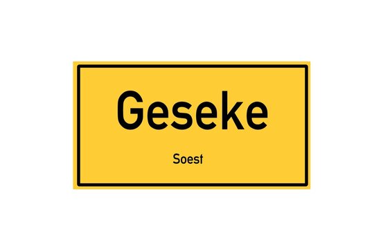 Isolated German city limit sign of Geseke located in Nordrhein-Westfalen