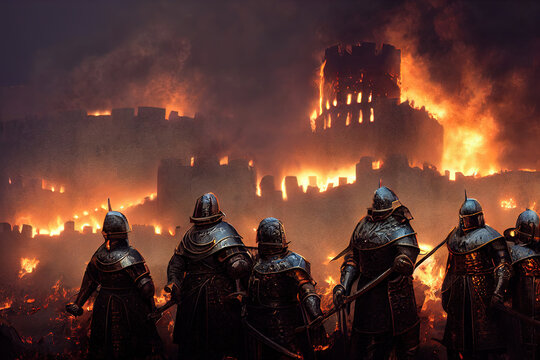 Medieval castle under siege