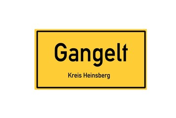 Isolated German city limit sign of Gangelt located in Nordrhein-Westfalen