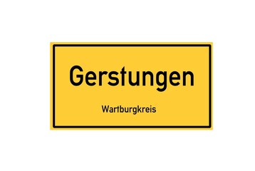 Isolated German city limit sign of Gerstungen located in Th�ringen