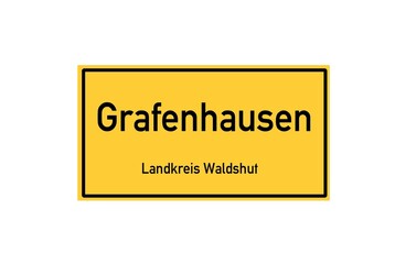 Isolated German city limit sign of Grafenhausen located in Baden-W�rttemberg