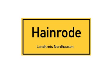 Isolated German city limit sign of Hainrode located in Th�ringen