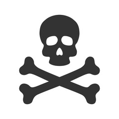 Skull and crossbones isolated on white background