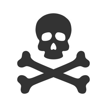 Skull and crossbones isolated on white background