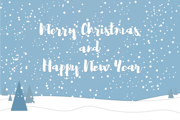 Merry Christmas and Happy New Year typography design for greeting cards and poster.