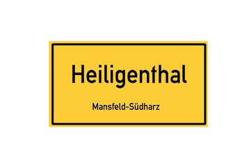 Isolated German city limit sign of Heiligenthal located in Sachsen-Anhalt