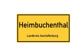 Isolated German city limit sign of Heimbuchenthal located in Bayern