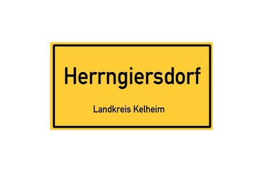 Isolated German city limit sign of Herrngiersdorf located in Bayern