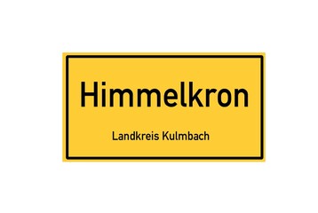 Isolated German city limit sign of Himmelkron located in Bayern