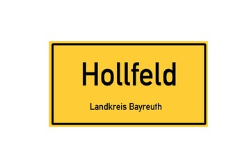 Isolated German city limit sign of Hollfeld located in Bayern