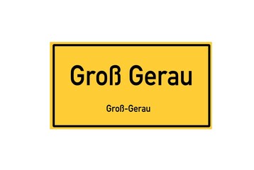 Isolated German city limit sign of Groß Gerau located in Hessen