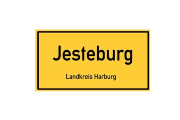 Isolated German city limit sign of Jesteburg located in Niedersachsen